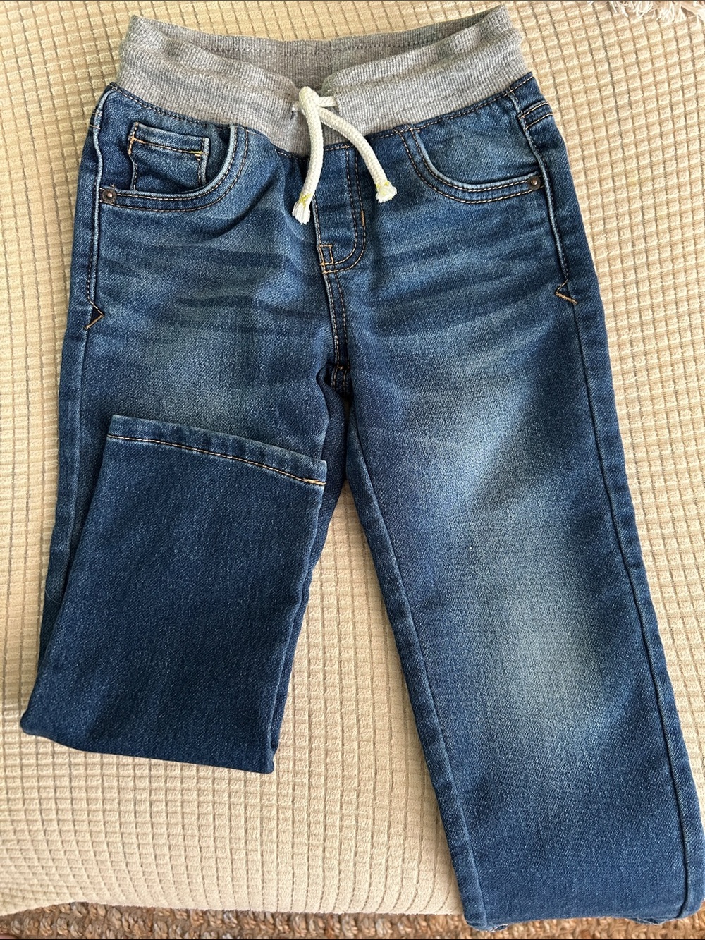 Cat & Jack Light Blue Denim Pants with Gray Waistband